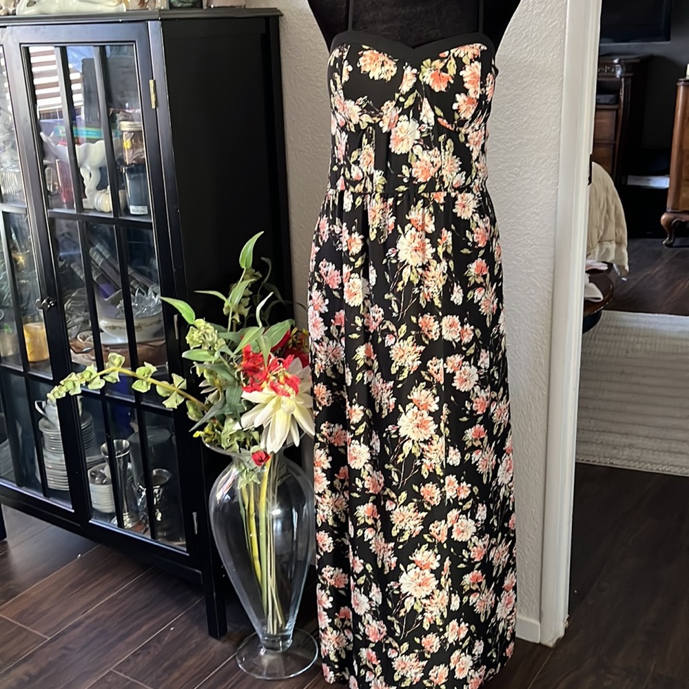 Exhilaration, corset type top floral dress